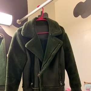 Moto style shearling